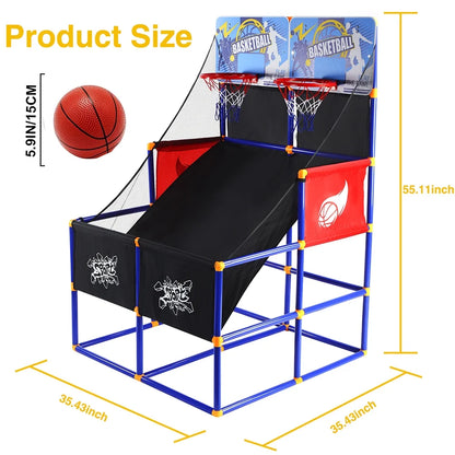 Basketball Goal for Kids, Outdoor Indoor Basketball Hoop Arcade Game with 6 Balls with Pump, Basketball Shooting System for Toddlers and Children, Sports Toys for 3-6 Year Old Boys Girls Gifts