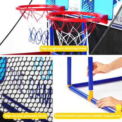 Basketball Goal for Kids, Outdoor Indoor Basketball Hoop Arcade Game with 6 Balls with Pump, Basketball Shooting System for Toddlers and Children, Sports Toys for 3-6 Year Old Boys Girls Gifts